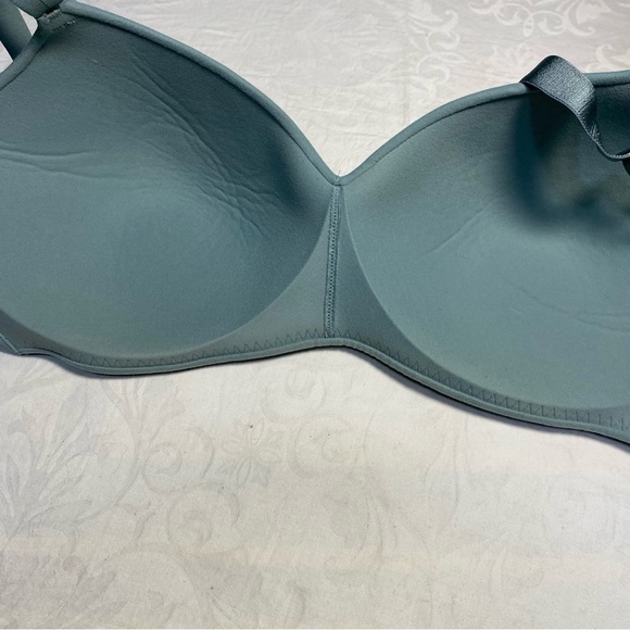 Wacoal 34DD How Perfect Wire Free T-Shirt Bra Soft Cup Wireless Baby Blue Pastel - Picture 5 of 9